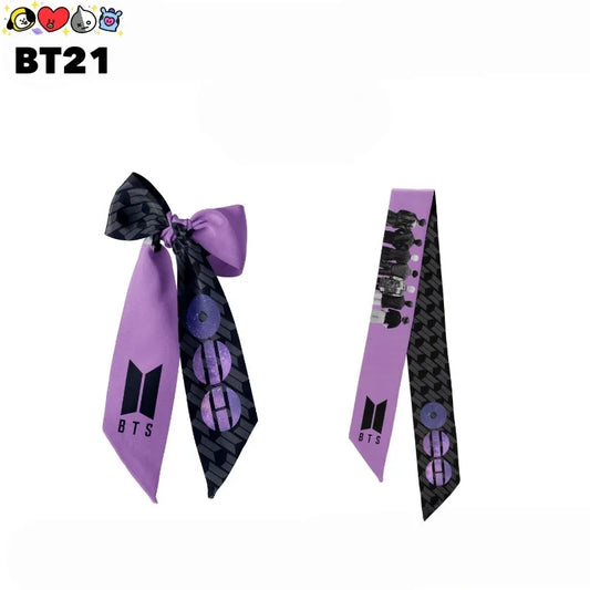 BT21 Cute Merchandise Support Ribbon Scarf, Creative and Personalized Hair Tie Wrist Scarf, High-appearance-value Small Gift