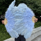 Large Ostrich Feather Fan 130cm - Carnival & Stage Performance