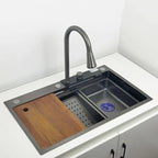 CKWS 304 Stainless Steel Waterfall Kitchen Sink with LED Display