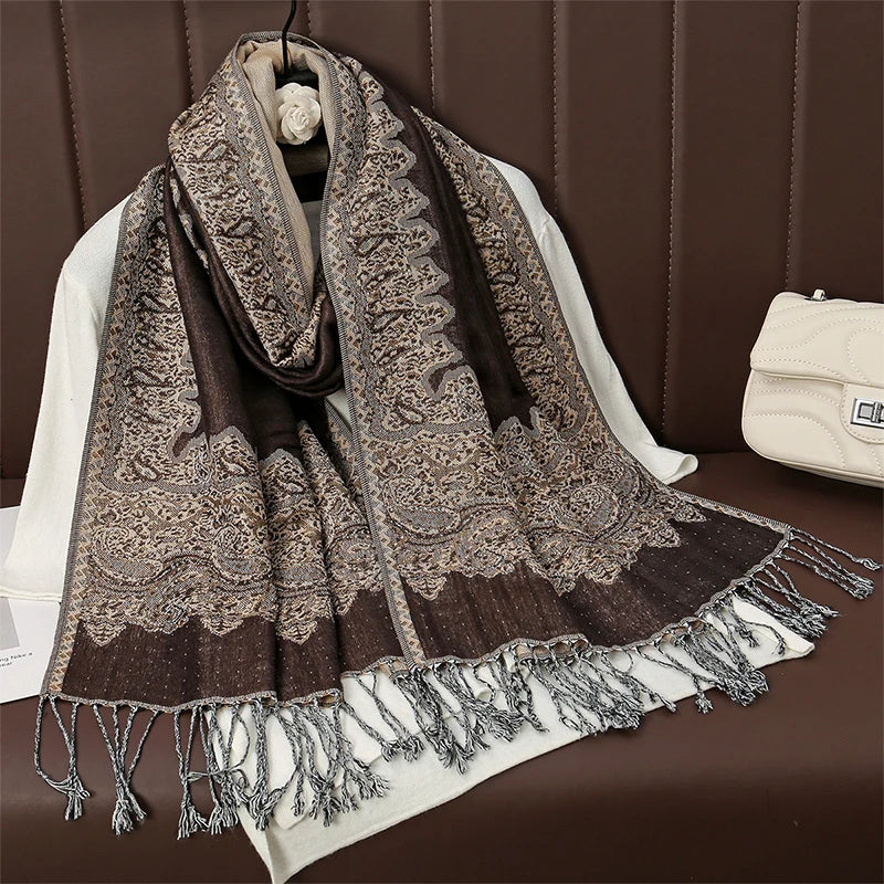 Luxury Brand Autumn Cashmere Pashmina Shawl Lady Wrap Warm Winter Scarves Design Print Female Foulard Cotton Stoles Scarf 2023 SS69 13.69 T102-15