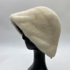 Women's Real Mink Fur Bucket Hat - Warm Winter Dome Cap