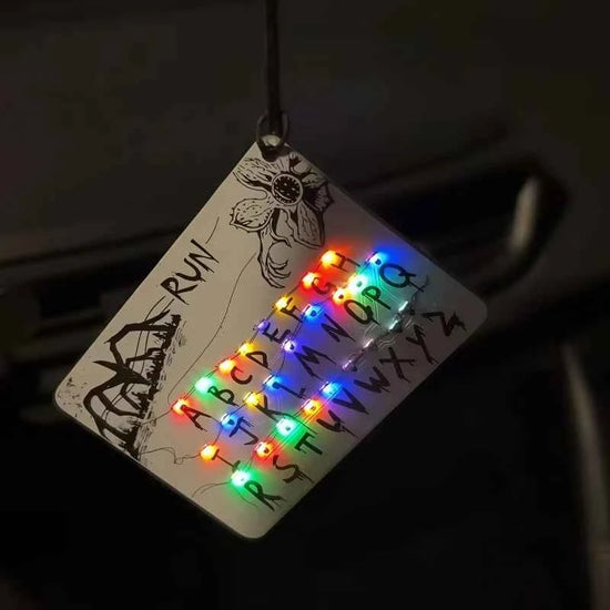 In Stock Strange Things Movie Merchandise Card Light Pendant 26 Letter Light Bag Car Charm Anime Merchandise Festival Gifts
