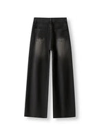 Korean Vintage High Waist Women's Jeans Y2K Slimming Pear-Shaped Loose Straight Bell Bottoms Black Gray Baggy Denim Trousers SS69