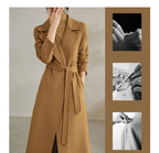 SENTUBILA Women's 100% Wool Long Wrap Coat with Belted Waist