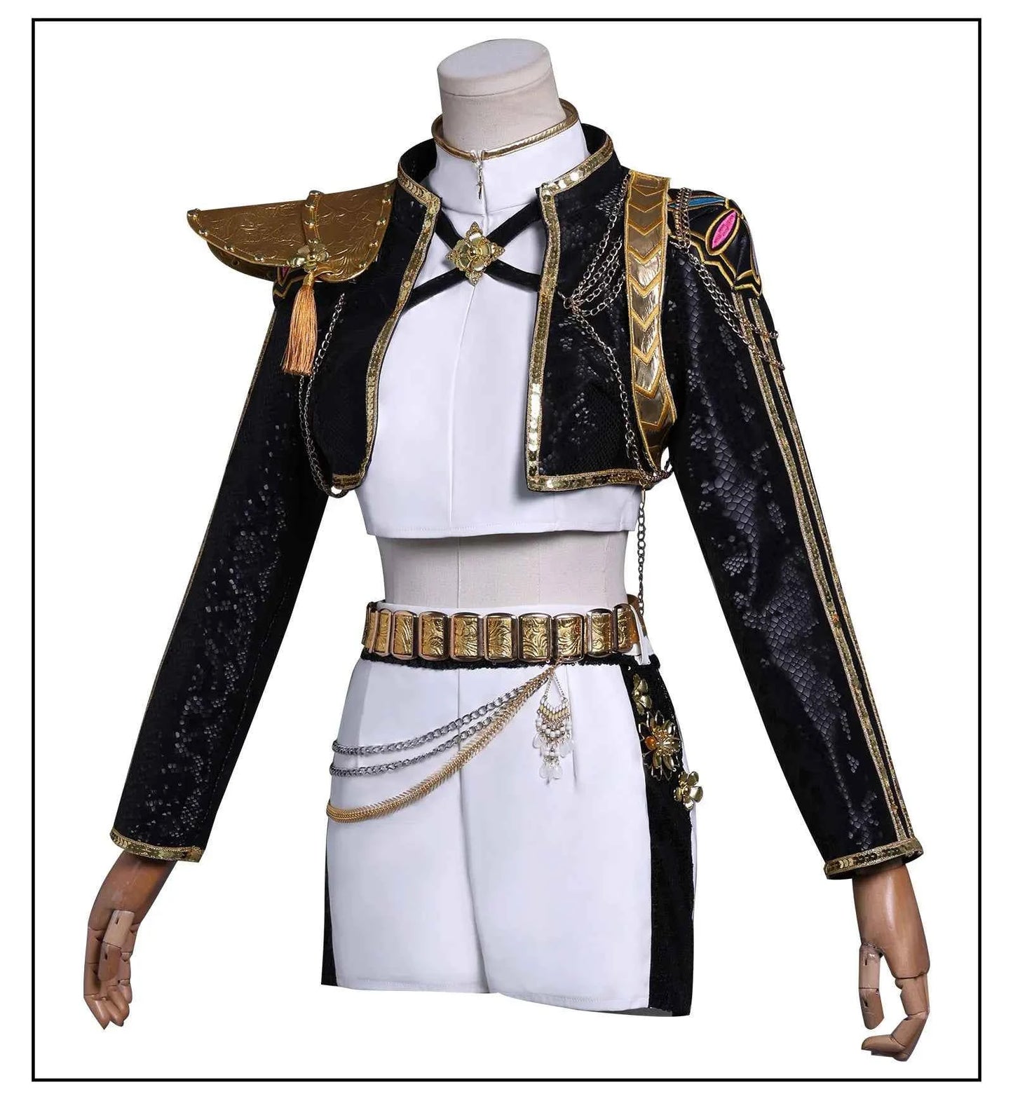 Anime Rumi Cosplay Costume Wig Woman Black White Uniform Christmas Halloween Party Clothing