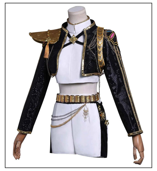 Anime Rumi Cosplay Costume Wig Woman Black White Uniform Christmas Halloween Party Clothing