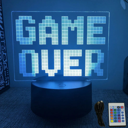 NEON GAMER 3D Lamp LED Night Light Gaming Setup RGB Children's Lamps Gamer Room Decoration Bedroom Table Lamp Personalized Gifts SS69 13.69 B16-Gaming 07