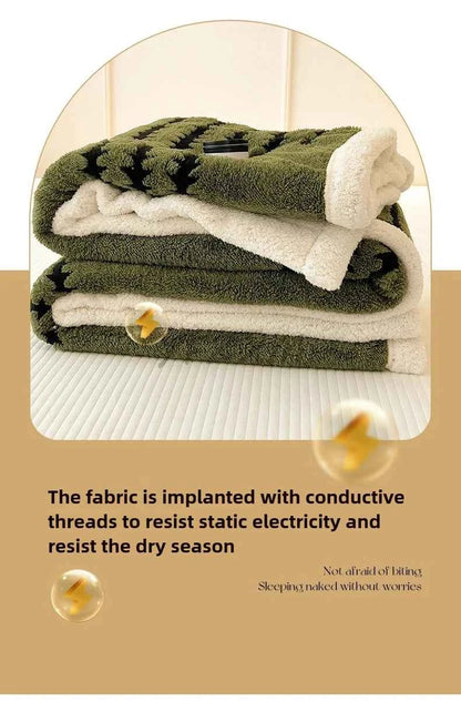 Thicken Warm Flannel Blanket Super Soft Fluffy Queen Blanket Single Double Size Cozy Skin-friendly Multifunctional Nap Blanket