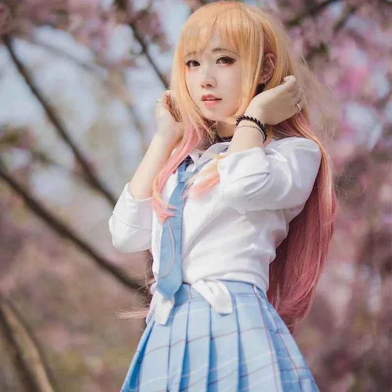 Kitagawa Marin Cosplay Anime mon déguisement chérie Kitagawa Marin Cosplay Costume robes uniforme boucles  Costume filles