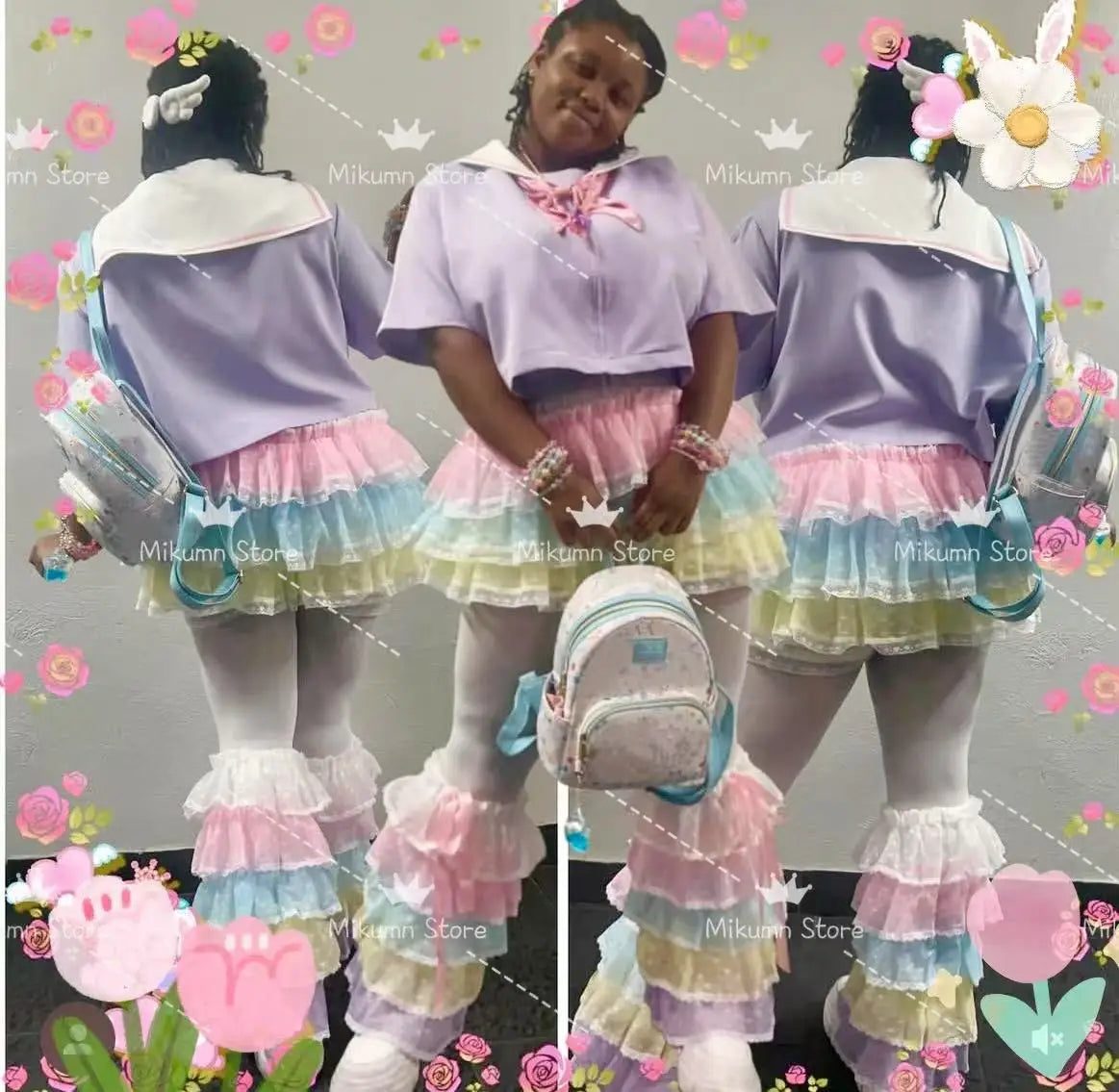 Mikumn Harajuku Sweet Lace Shorts Skirts Y2k Japanese Lolita Kawaii JK Ruffles Bloomers Women Elastic Waist Safety Short Pants SS69