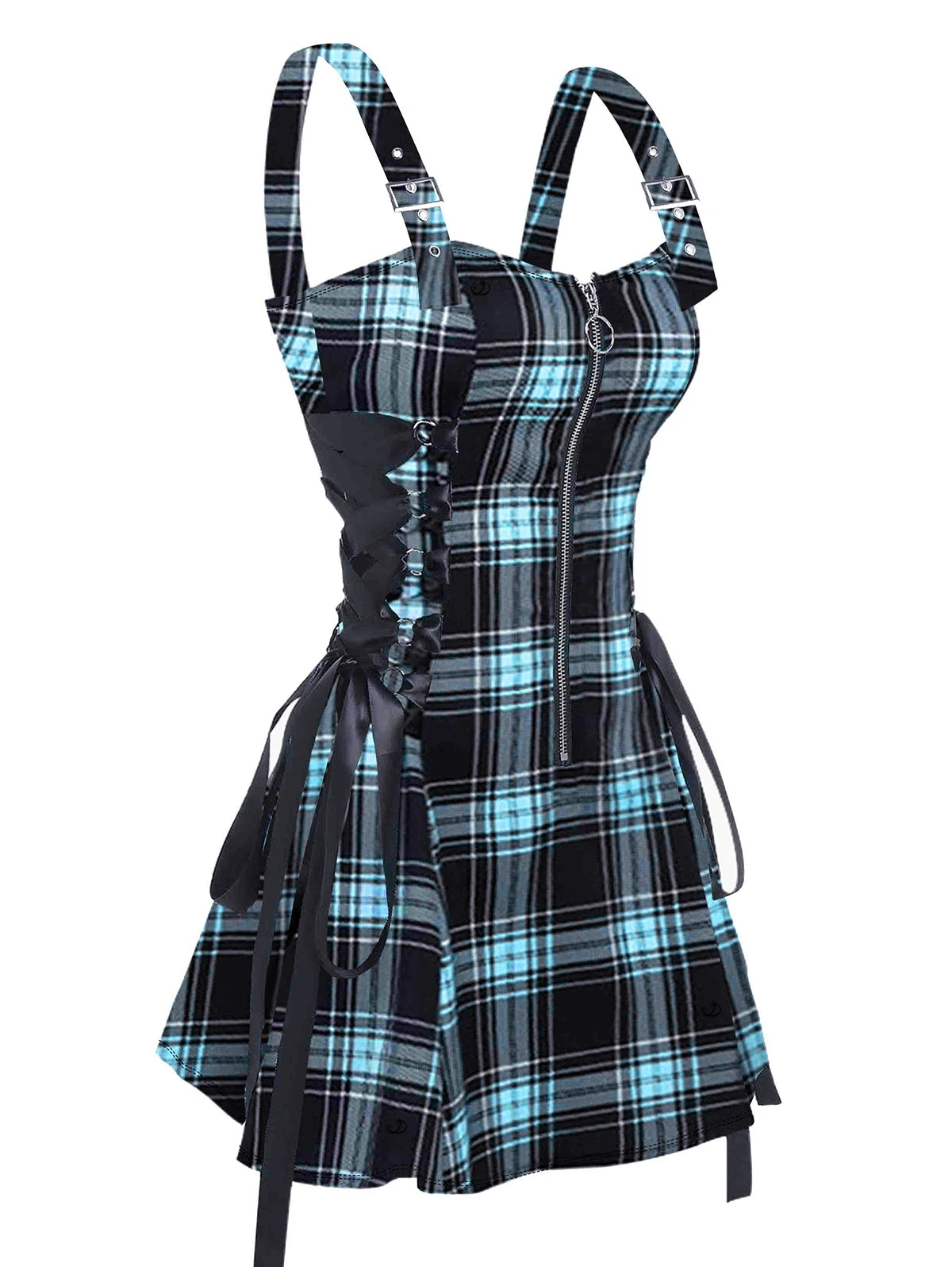 Dressfo 2025 Women's Dresses Allover Rose Print Half Zipper Lace Up Valentine's Day Mini Dress Summer Sleeveless Dress