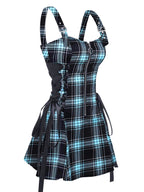 Dressfo 2025 Women's Dresses Allover Rose Print Half Zipper Lace Up Valentine's Day Mini Dress Summer Sleeveless Dress