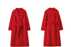 SENTUBILA Women's 100% Wool Long Wrap Coat with Belted Waist