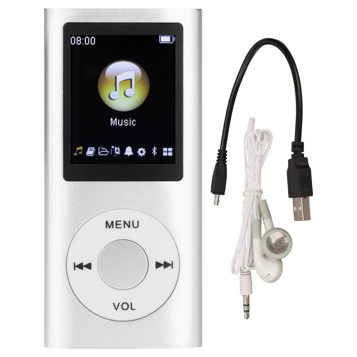 MP3 Player Stylish Multifunctional Lossless Sound Slim 1.8 Inch LCD Screen Portable MP3 Music Player SS69 14.69 sliver