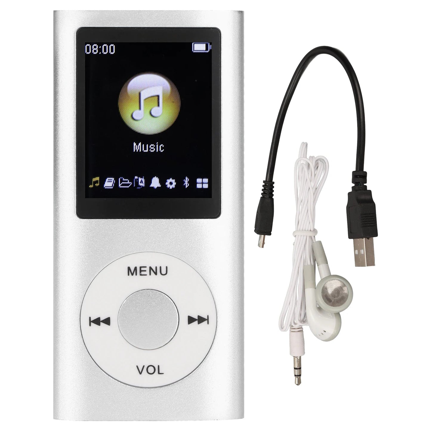 MP3 Player Stylish Multifunctional Lossless Sound Slim 1.8 Inch LCD Screen Portable MP3 Music Player SS69 14.69 sliver