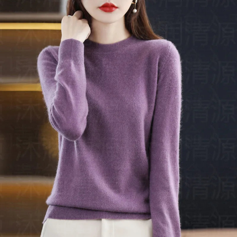 Autumn And Winter Cashmere Sweater Women's Crew Neck Pullover Casual Knitted Top Women's Short Undercoat Fashion 18 Colors SS69 14.69 SKU-17 / M