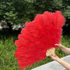Large Ostrich Feather Fan 130cm - Carnival & Stage Performance