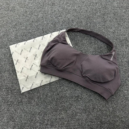 Dfyne Impact Sports Bra Women Seamless Halter Neck Strap Bras with Logo Padded Open Back Yoga Bra Medium Support Gym Crop Top SS69 21.69 DF6-6015 / L