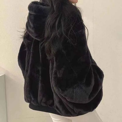 Smvp Winter Thicken Warm Parkas Women Fashion Double Sided Hooded Fleece Coat Ladies Korean Loose Long Sleeve Zip Up Jackets