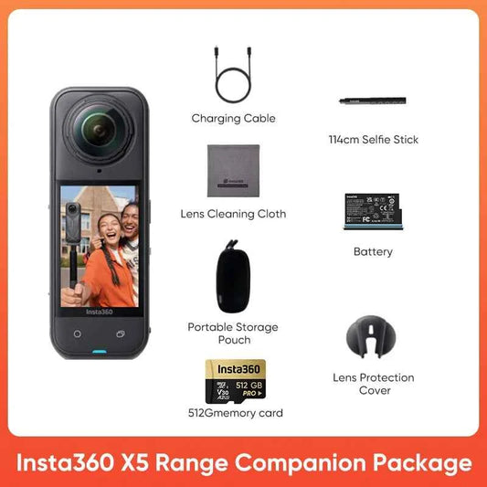 Insta360 X5 15m Waterproof Now arrival 72MP 360° Video X5 Action Camera New Wind Guard 185 mins Run Time Newest