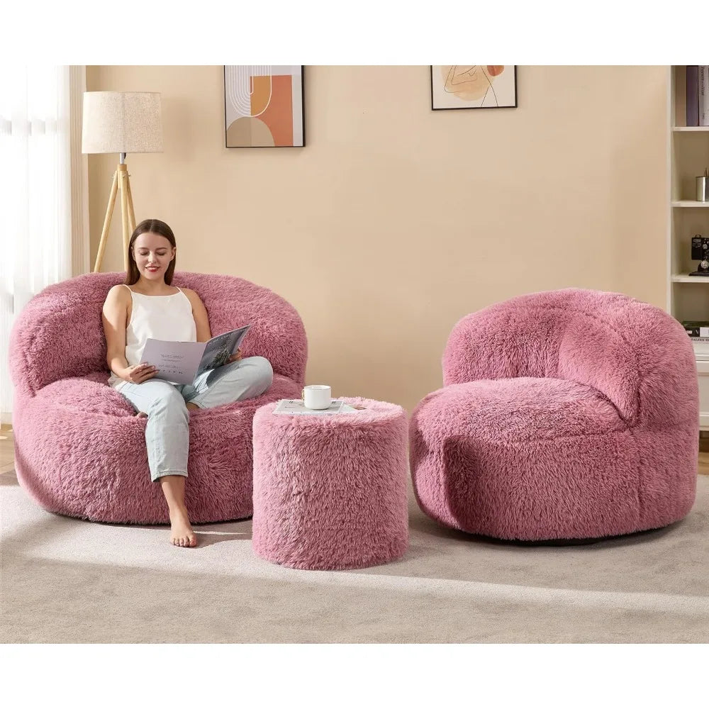 Jumbo Adult Bean Bag Chair with Foam Filling - Plush, Large Beanbag for Comfort and Relaxation
