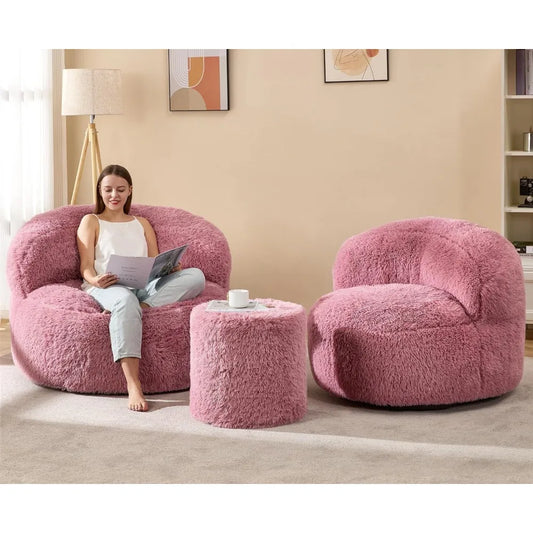 Jumbo Adult Bean Bag Chair with Foam Filling - Plush, Large Beanbag for Comfort and Relaxation