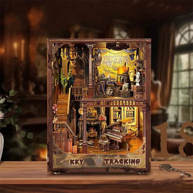 Tinamic DIY Wooden Book Nook Miniature Model Kit