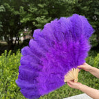 Large Ostrich Feather Fan 130cm - Carnival & Stage Performance
