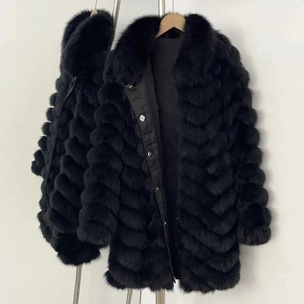 OFTBUY Natural Fox Fur Jacket Luxury Style Streetwear Lady New Winter Clothing Women Fashion Warm Thick Real Fur Coat Female