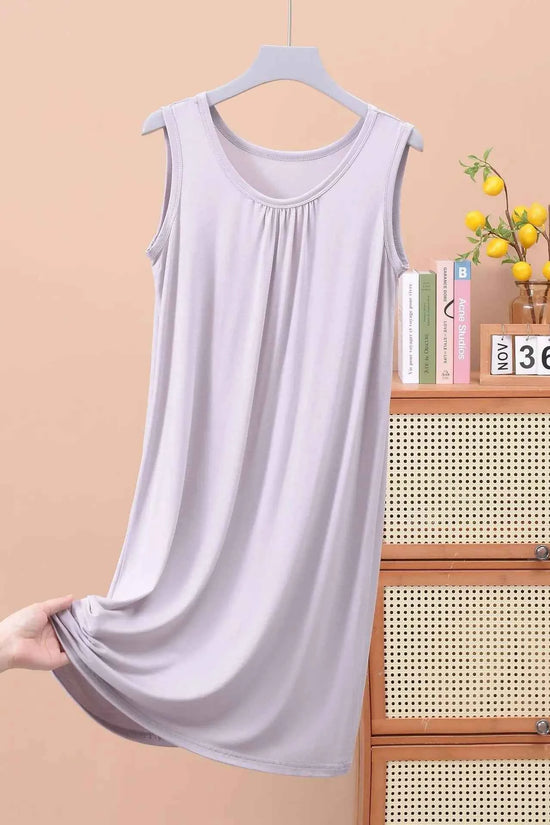 Plus size XL to 8XL Modal sleeveless sleepdress Summer lady's tank dress Loose camisole nightdress comfort dresses