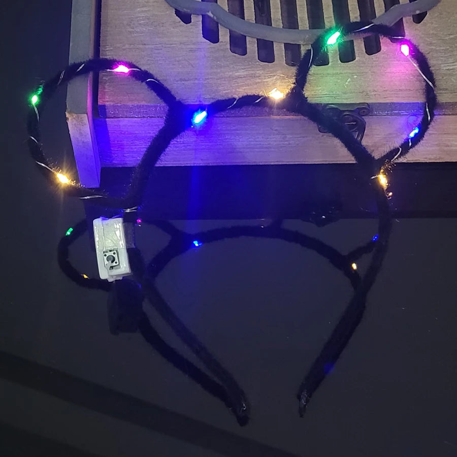 LED Glow Cat & Bunny Ear Headbands - 10/20/30 Pcs