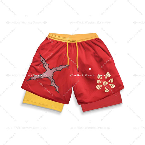 Anime Short Gyms Bilayer 2-in-1 Sports Shorts For Men Sweat-absorbent Quick-drying And Breathable Outdoor Sports Jogging Pants SS69 24.69 3DSCHZ009 / XL