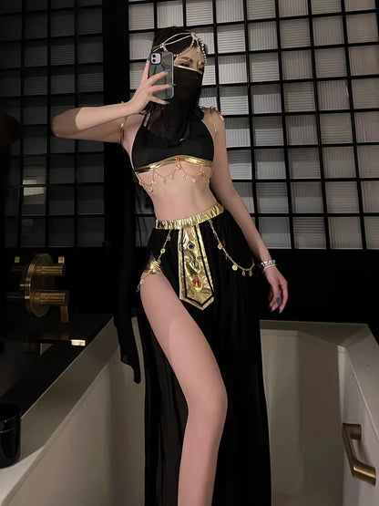 Belly Dance Costume Women's Sexy Arabian Princess Costume Fancy Indian Dance Embroider Bollywoods Jasmine Dress Egyptian Queen