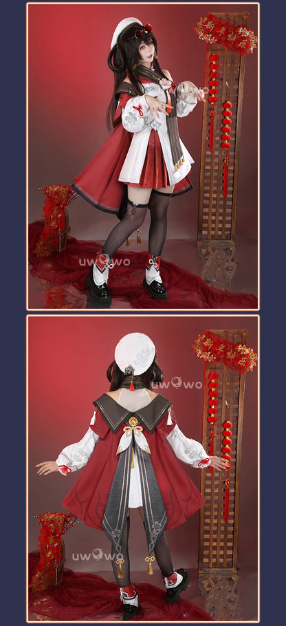 UWOWO Hutao Cosplay Collab Series: Game Genshin impact Hutao Cherries Snow Laden outfit Lantern Rite Cosplay Costume