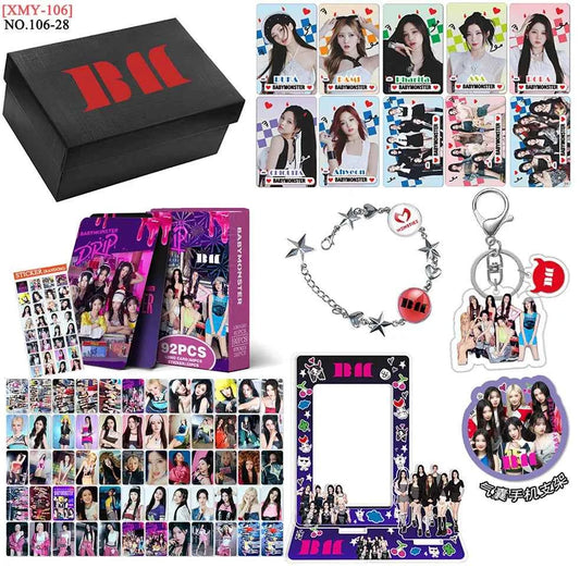 Kpop Idol BABYMONSTER BINI GIDLE ZB1 Gift Box Set Lomo Card Photocards Card Holder Keychains Acrylic Stand Bracelet Fans Gifts