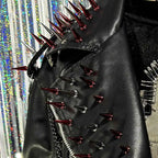 Women's Y2K Goth PU Leather Jacket with Spikes