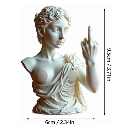 Vienna Goddess Statue With Vertical Middle Finger Resin Craftsmanship 3d Mocking Goddess Ornament For Home Decor