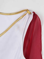 Womens Ancient Greek Princess Dress Goddesses Toga Costume for Halloween Carnival Party Deity Queen Cosplay Chiffon Robe Gown