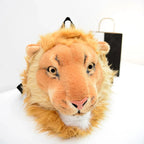 3D Animal Design Backpack for Girl Tiger Lion Leopard Panda Fur School Bags Women Chain Clutch Crossbody Shoulder Bags Purse