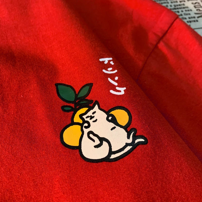 Cute Japanese Cat Print Oversized T-shirt Women Men Short Sleeve Loose Casual Tee Shirt Streetwear Tops Cotton Harajuku Clothing SS69