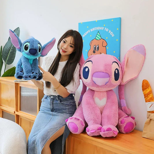 40/50CM Anime Cartoon Disney's Lilo & Stitch Kawaii Girl Plush Dolls Cute Angel Large Plush Toys Girl's Christmas Birthday Gifts SS69
