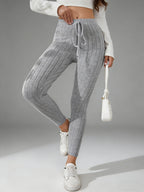 Women's Spring Casual Every Day Stretchy Leggings Solid Color Sports Pants with Elastic Waist Comfortable Stylish Casual Wear