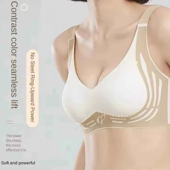 Plus Size Everyday Bra for Woman  Sport Double Support Seamless Brassiere Top No-trace Push Up Bra Padded Fixed Cup Underwear