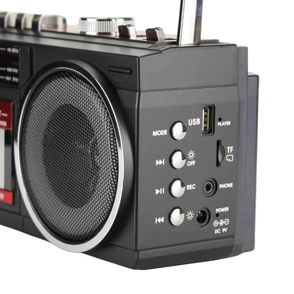 Desktop Retro Cassette Recorder Player With Am Fm Sw Portable Player Wireless Bluetooth Speaker Radio Auto Stop Tape FM Radio
