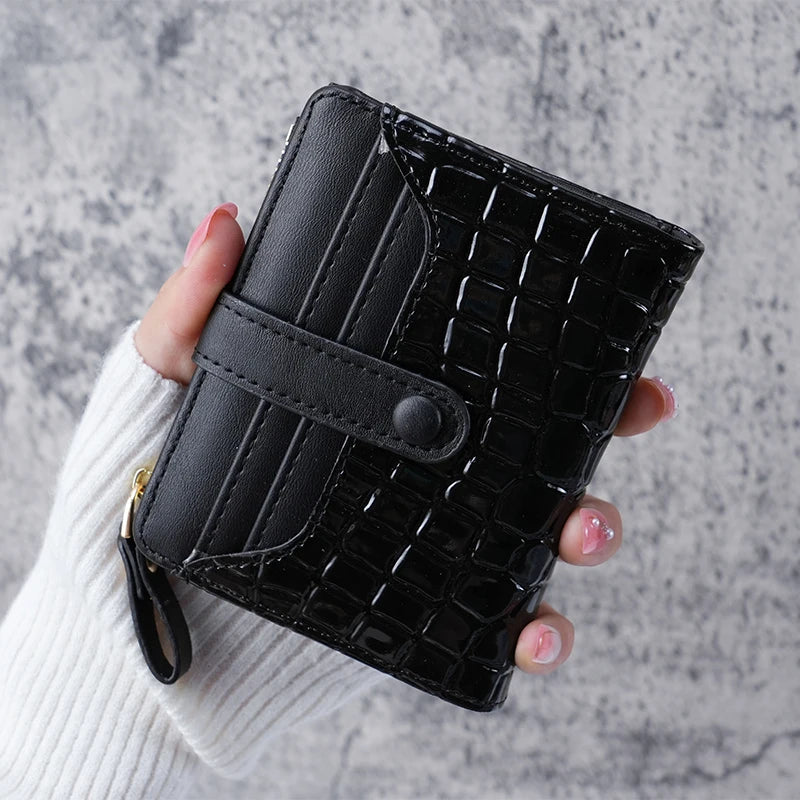 Women's Mini Crocodile Print PVC Clutch Wallet & Card Holder