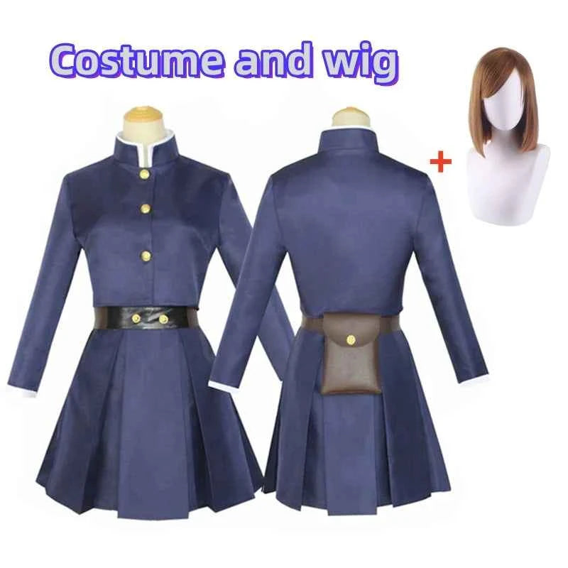 Anime Jujutsu Kaisen Cosplay Costume Kugisaki Nobara Tatoo Girls Women Dress Uniform Full Set
