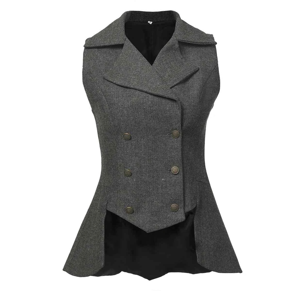 Victorian Vest Woman Vintage Steampunk Renaissance Tailed Waistoat