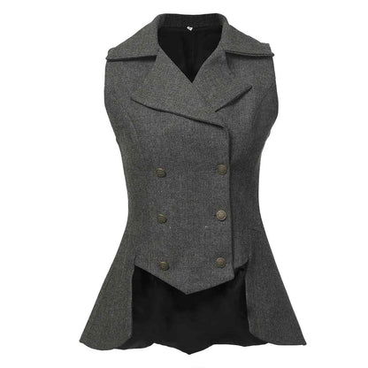 Victorian Vest Woman Vintage Steampunk Renaissance Tailed Waistoat