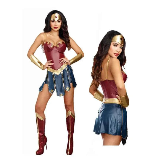 SS69 Women's Superhero Bodysuit Costume with Headgear for Cosplay Halloween