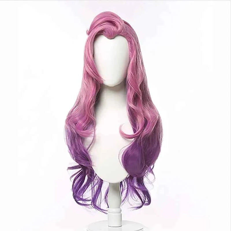 HAIRJOY LoL Seraphine Cosplay Wig KDA Cosplays Curly Pink Purple Green Wigs Heat Resistant Synthetic Hair